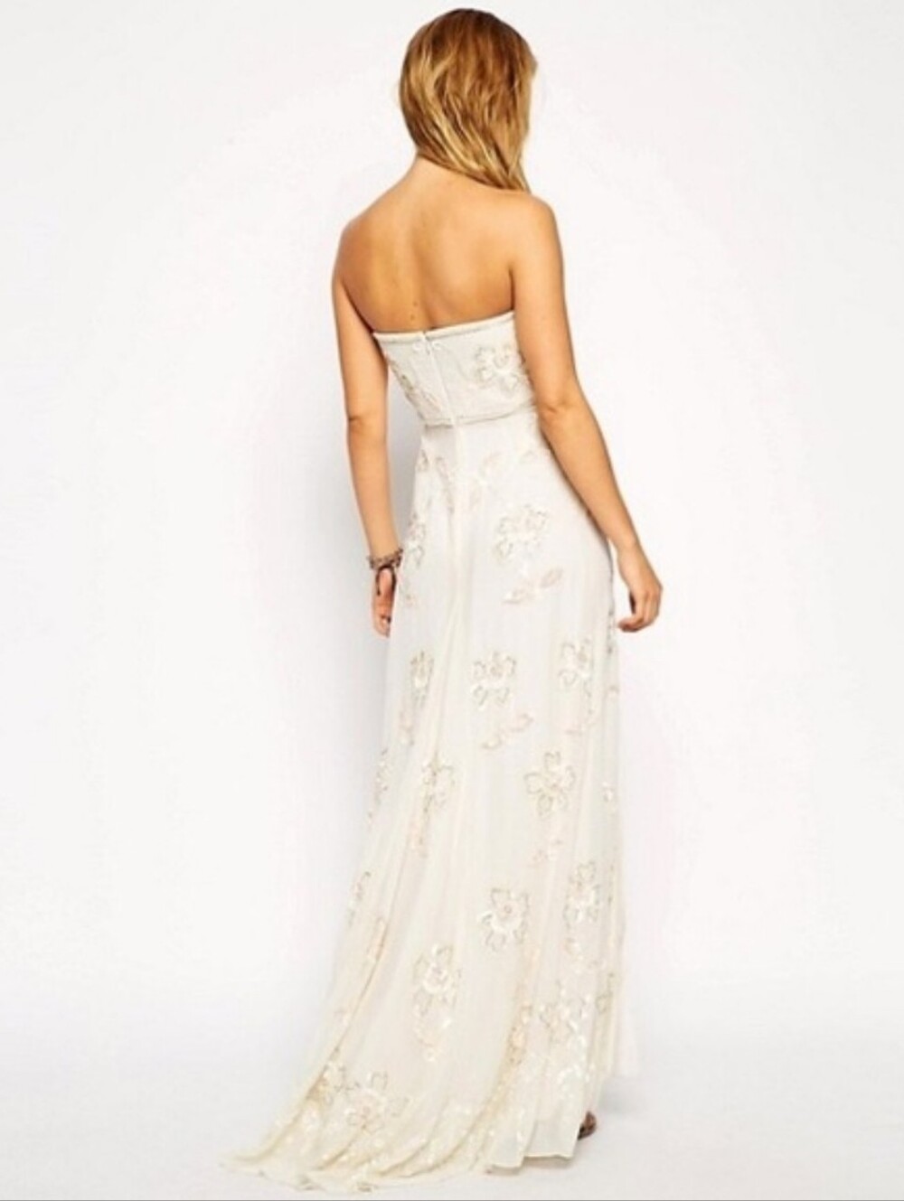Needle & Thread Size 6 Ivory Sequin Floral Embellished Maxi Gown - Picture 11 of 11